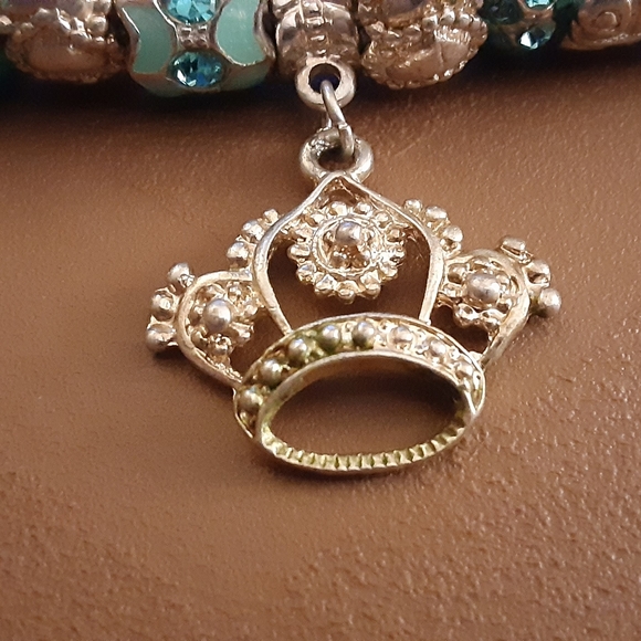 Turquoise Blue Bead Charm Bracelet - Picture 2 of 10